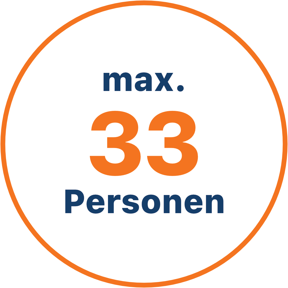 Maximal 33 Personen